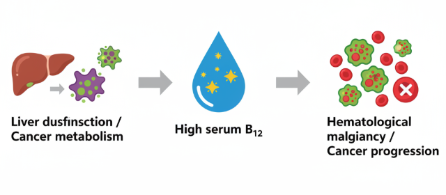 Niveles elevados de vitamina B12 y asociación hematológica con el cáncer