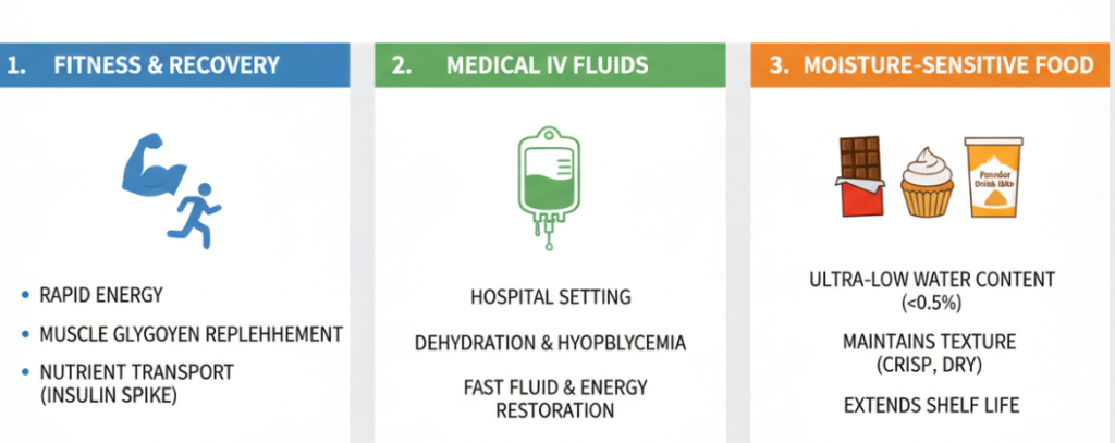 Aplicaciones de la glucosa anhidra