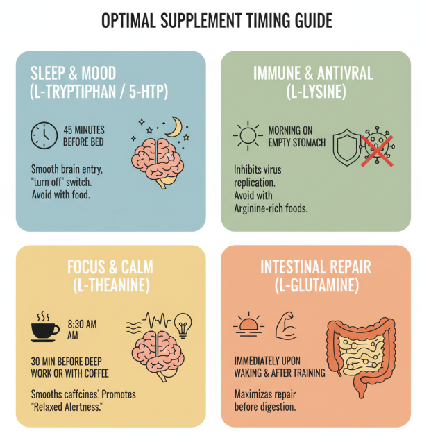الوقت الأمثل لتناول الأحماض الأمينية