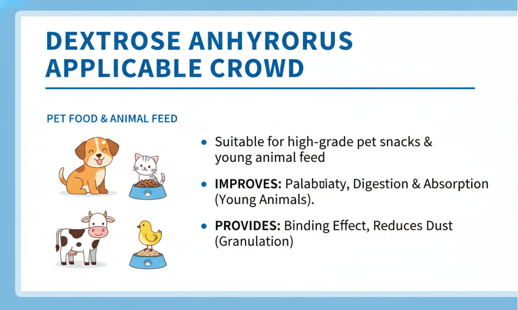 Dextrose Anhydrous Applicable Crowd
To Pet Food & Animal Feed