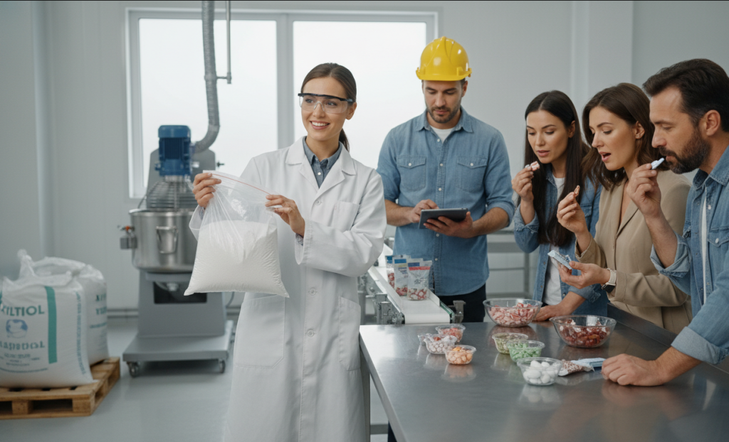 مسحوق إكسيليتول المسحوق السائبة المطبق على الحشود