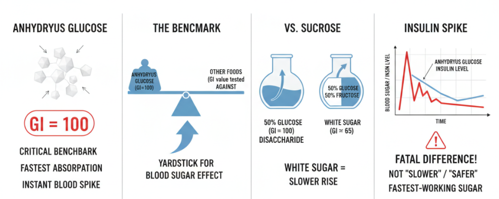 무수 포도당을 다른 감미료와 구별하는 방법은 무엇인가요?