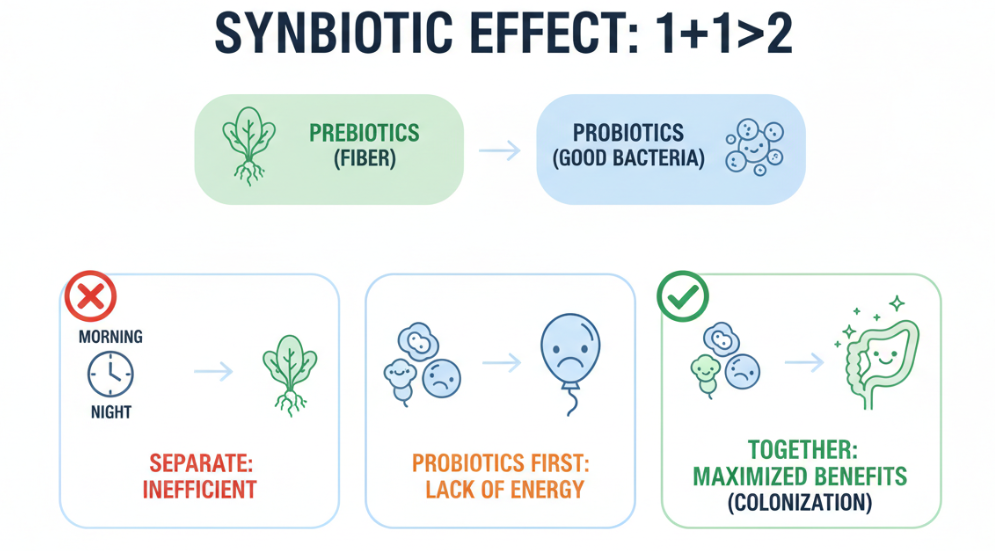 Les probiotiques et les prébiotiques peuvent être consommés ensemble.