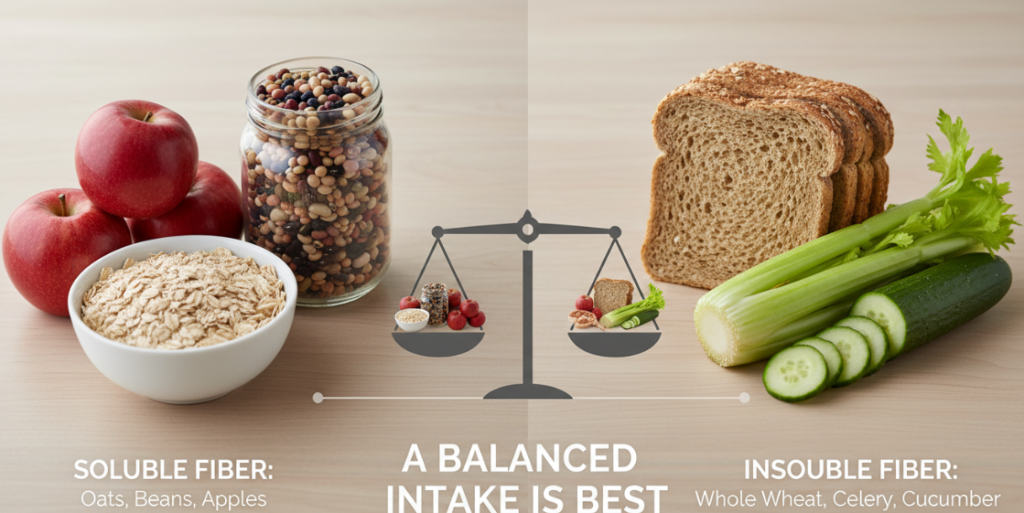 Fuentes alimentarias de fibra soluble e insoluble