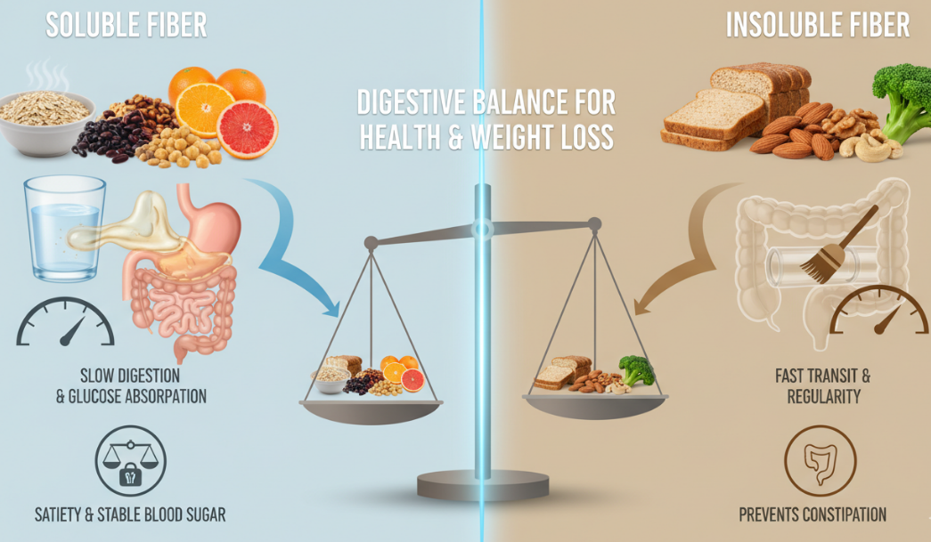 View of Difference Soluble And Insoluble Fiber