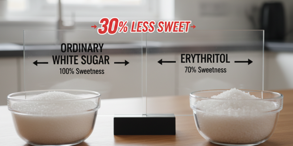 Regular white sugar and erythritol